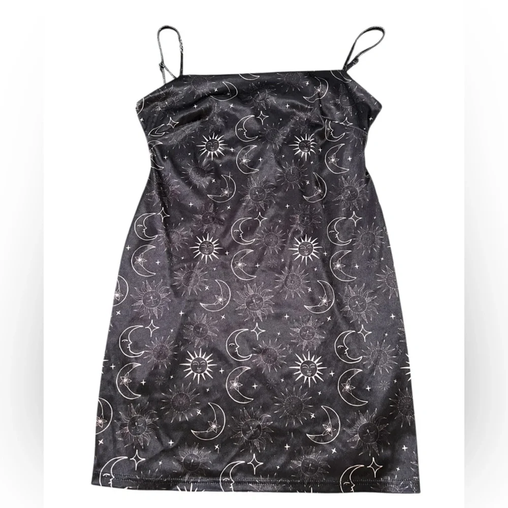 Urban Outfitters black & white celestial stars and moons mini dress - Picture 3 of 12